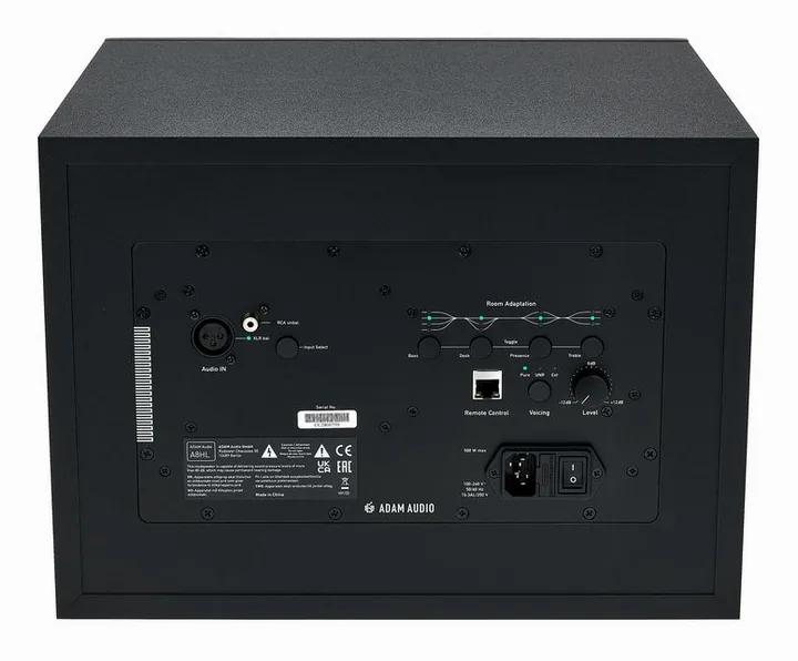 ADAM Audio A8H left, knapparna på bakpanelen