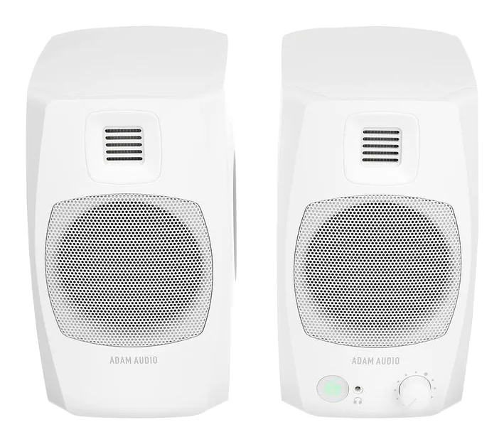 ADAM Audio D3V White, kabinettet sett från sidan