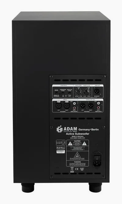 ADAM Audio Sub10 Mk2, fronten med woofer och diskant