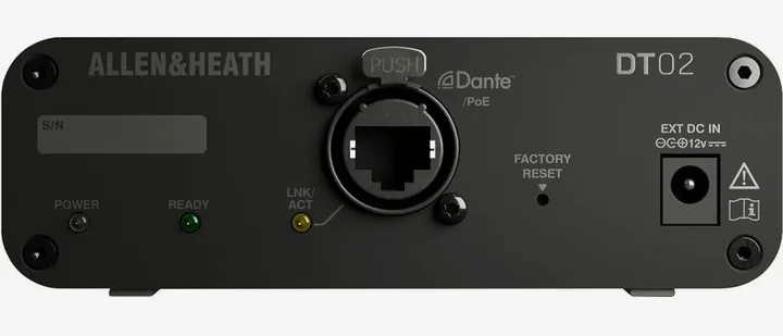 Allen & Heath DT02, frontpanelen med rattarna