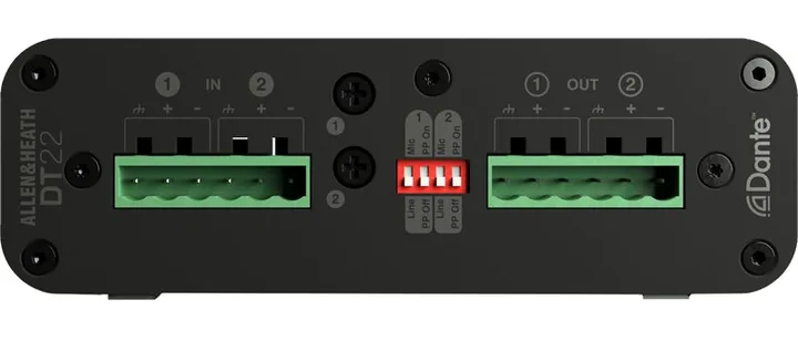Allen & Heath DT22, ingångarna på framsidan