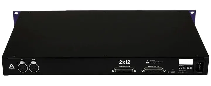 Apogee Symphony Studio 2x12, anslutningarna på baksidan