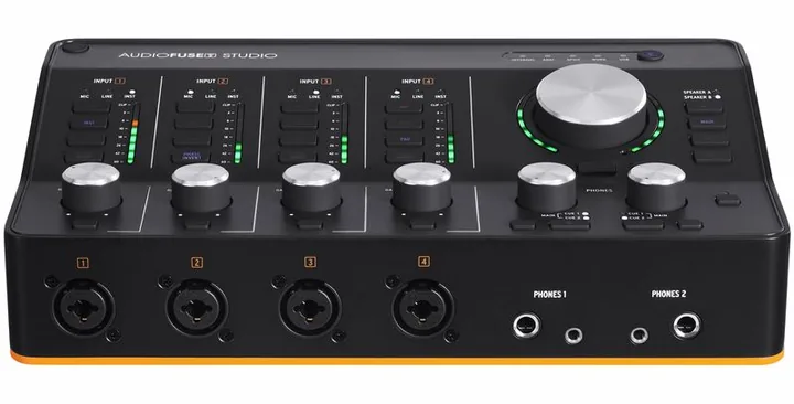Arturia AudioFuse Studio Rev2, frontpanelen med rattarna