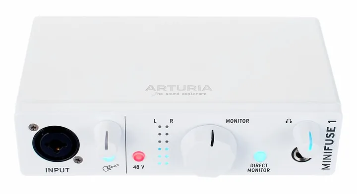 Arturia MiniFuse 1 White, höljet sett från sidan