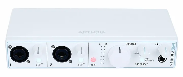 Arturia MiniFuse 2 OTG, frontpanelen med rattarna