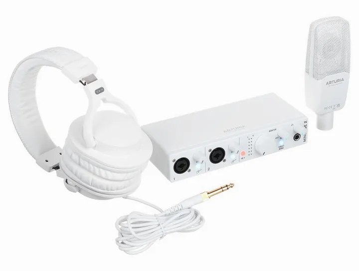 Arturia MiniFuse Recording Pack White, nivåmätarna och lysdioderna