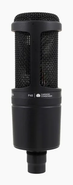Audio-Technica AT2020 AT8458a Bundle, mikrofonkorgen på nära håll