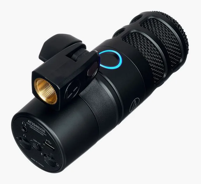 Audio-Technica AT2040 USB, mikrofonkorgen på nära håll