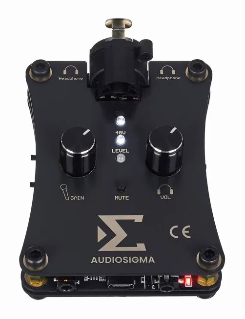 Audiosigma MikeHero DSP, nivåmätarna och lysdioderna