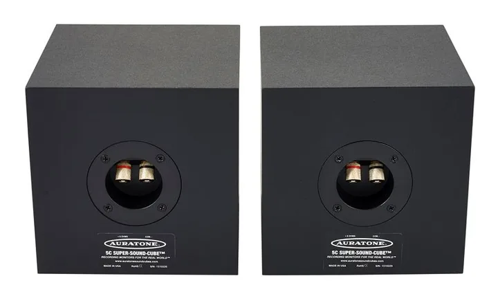Auratone 5C Super Sound Amp Set Black, fronten med woofer och diskant