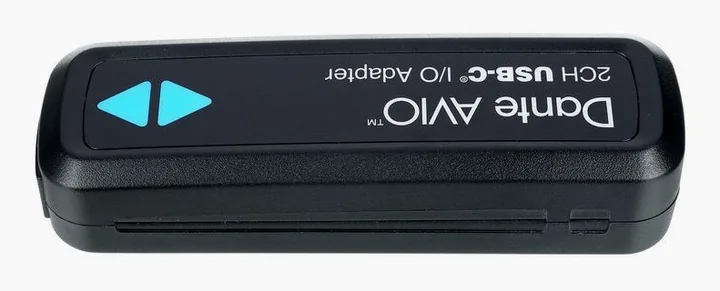 Dante AVIO USB-C IO Adapter 2x2, anslutningarna på baksidan