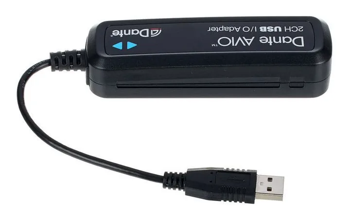 Dante AVIO USB IO Adapter 2x2, ovansidan av lådan