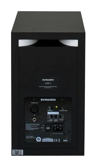 Dynaudio LYD-7, baksidan med anslutningarna