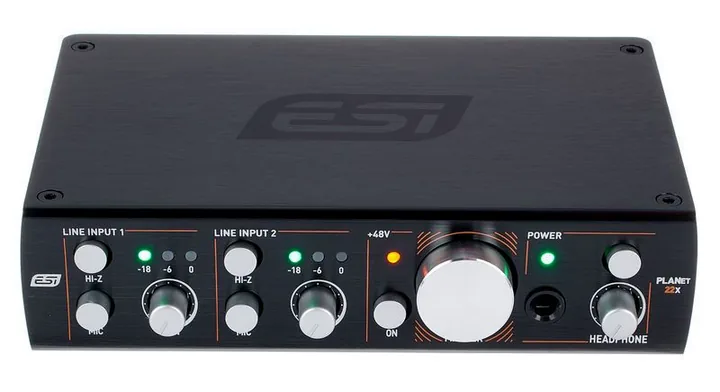 ESI planet 22x, frontpanelen med rattarna