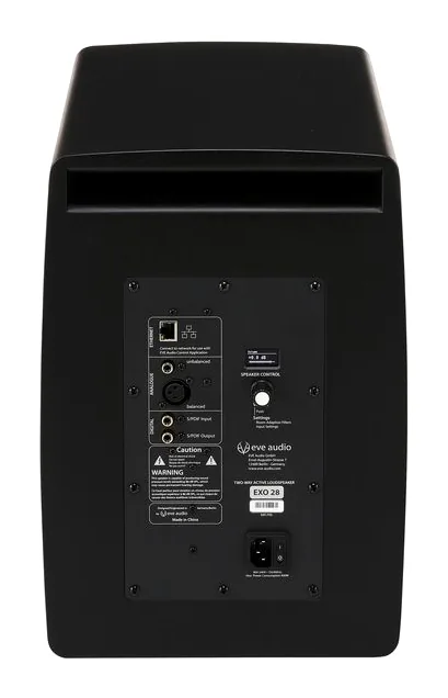 EVE Audio EXO 28, knapparna på bakpanelen