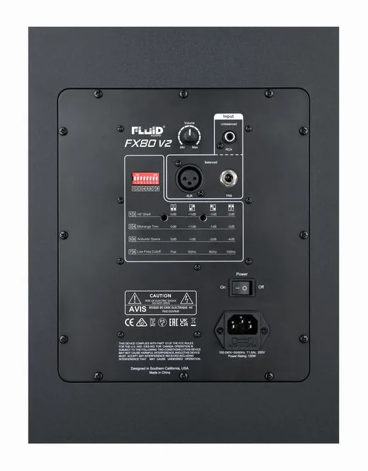 Fluid Audio FX80 V2, kabinettet sett från sidan
