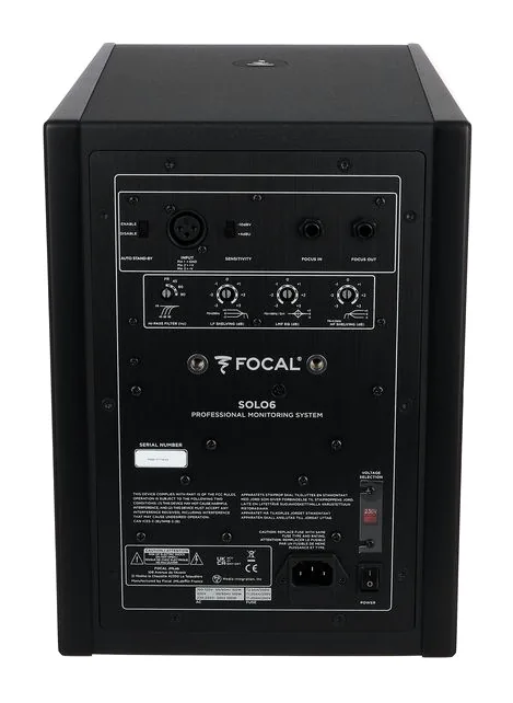 Focal Solo6 Black ST6, baksidan med anslutningarna