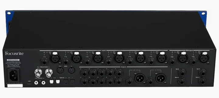 Focusrite ISA C8X, nivåmätarna och lysdioderna