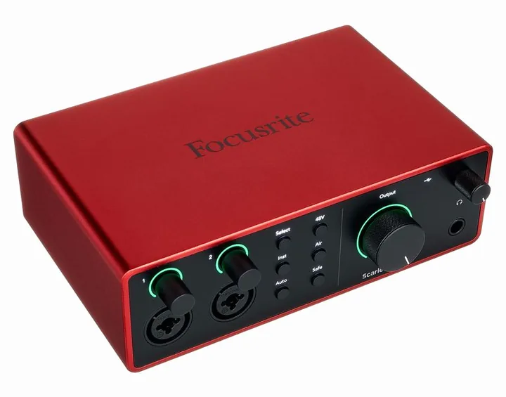 Focusrite Scarlett 4i4 4th Generation, nivåmätarna och lysdioderna