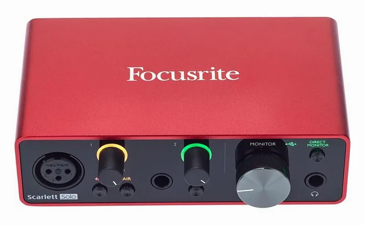 Focusrite Scarlett Solo 3rd Gen, nivåmätarna och lysdioderna