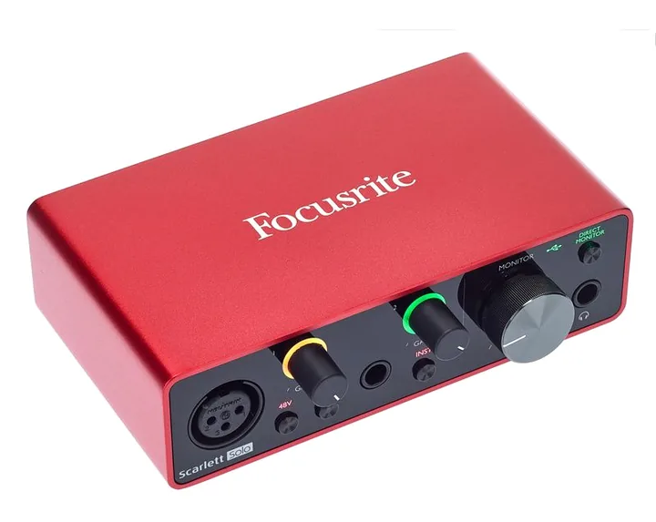 Focusrite Scarlett Solo 3rd Gen, nivåmätarna och lysdioderna