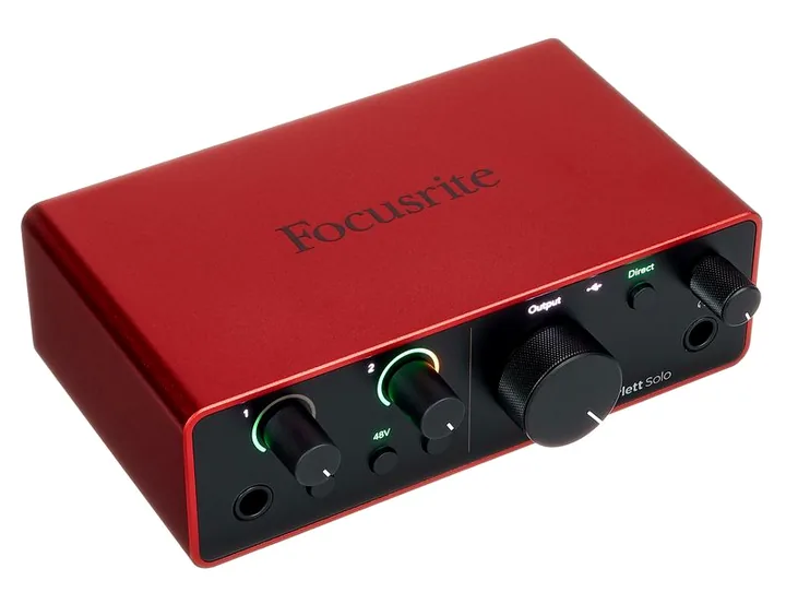 Focusrite Scarlett Solo 4th Gen, nivåmätarna och lysdioderna