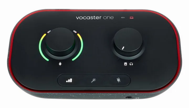Focusrite Vocaster One, anslutningarna på baksidan