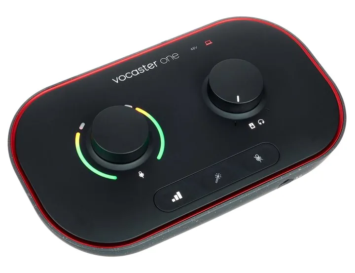 Focusrite Vocaster One, ingångarna på framsidan
