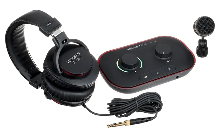Focusrite Vocaster One Studio, ovansidan av lådan