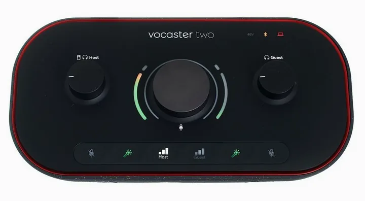 Focusrite Vocaster Two, höljet sett från sidan