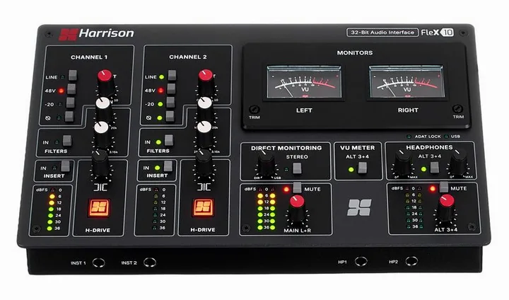 Harrison Audio Flex-10, ingångarna på framsidan