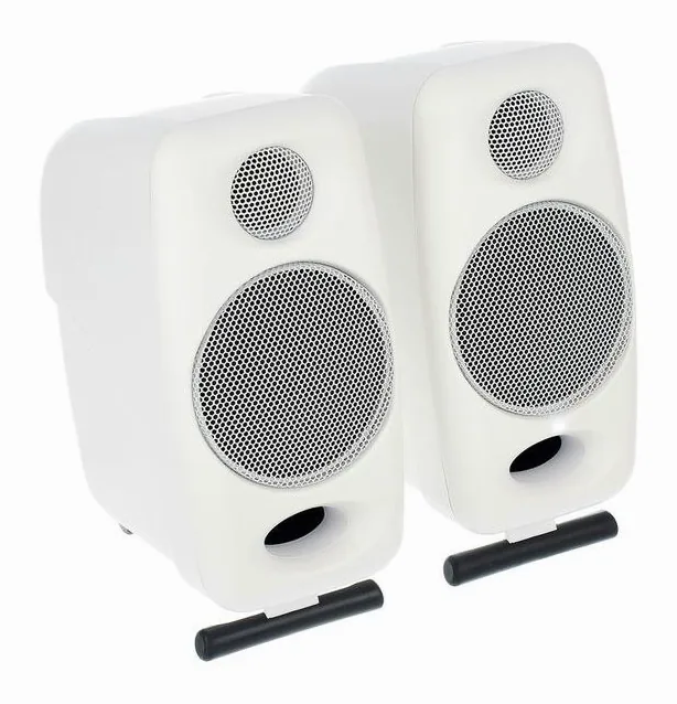 IK Multimedia iLoud Micro Mon. White Edition, fronten med woofer och diskant