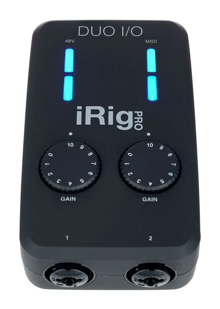 IK Multimedia iRig Pro Duo I/O, ovansidan av lådan