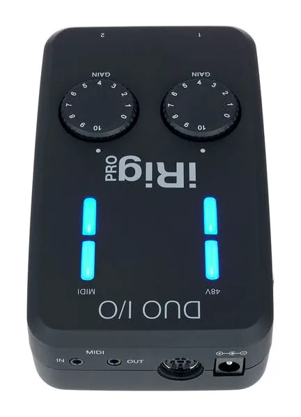 IK Multimedia iRig Pro Duo I/O, ovansidan av lådan