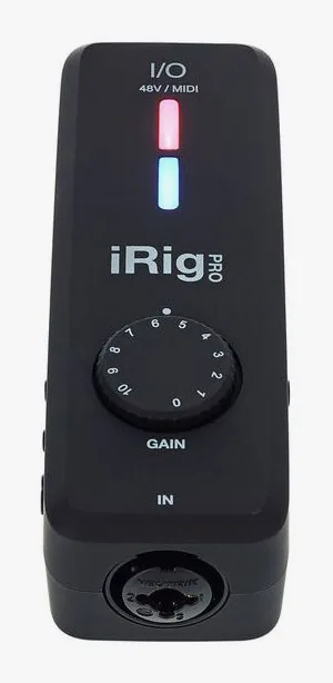 IK Multimedia iRig Pro I/O, ingångarna på framsidan