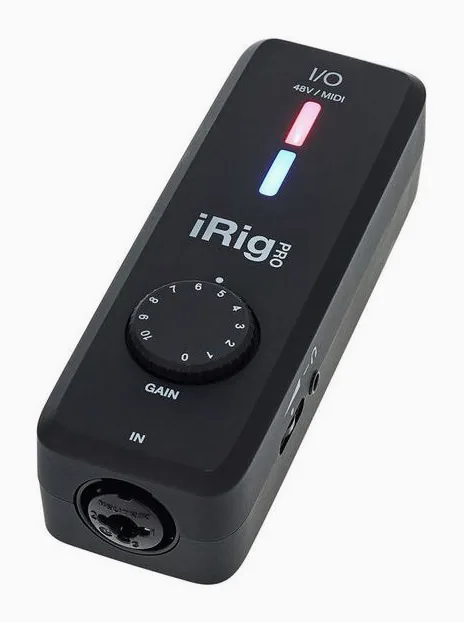 IK Multimedia iRig Pro I/O PSU Bundle, nivåmätarna och lysdioderna