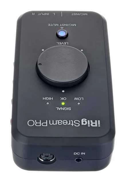 IK Multimedia iRig Stream Pro, frontpanelen med rattarna