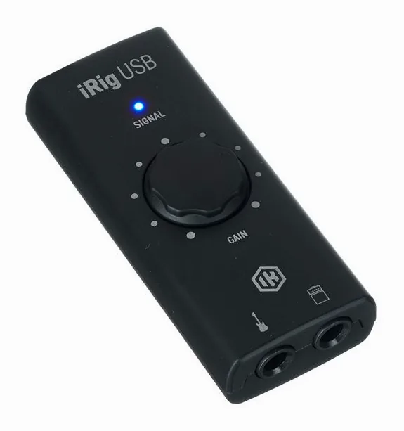 IK Multimedia iRig USB, anslutningarna på baksidan