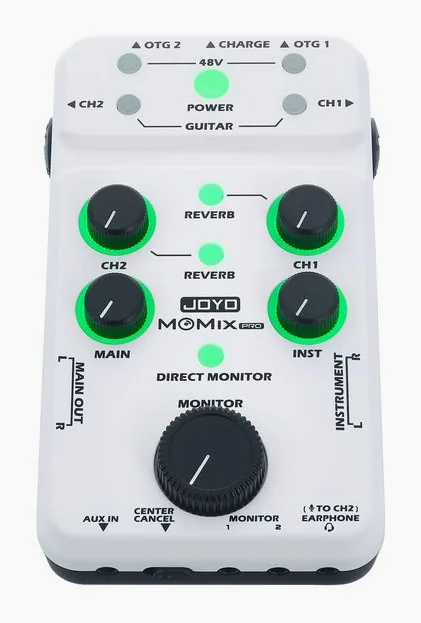 Joyo Momix Pro Portable Interface, nivåmätarna och lysdioderna