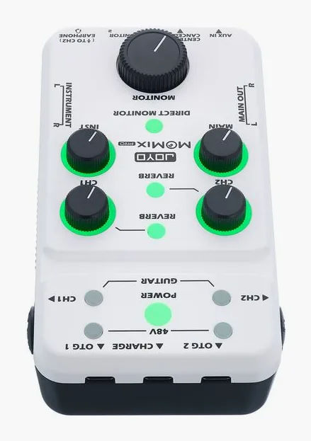 Joyo Momix Pro Portable Interface, frontpanelen med rattarna