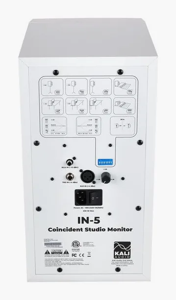Kali Audio IN-5 White, kabinettet sett från sidan
