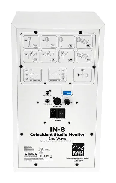 Kali Audio IN-8 White 2nd Wave, knapparna på bakpanelen