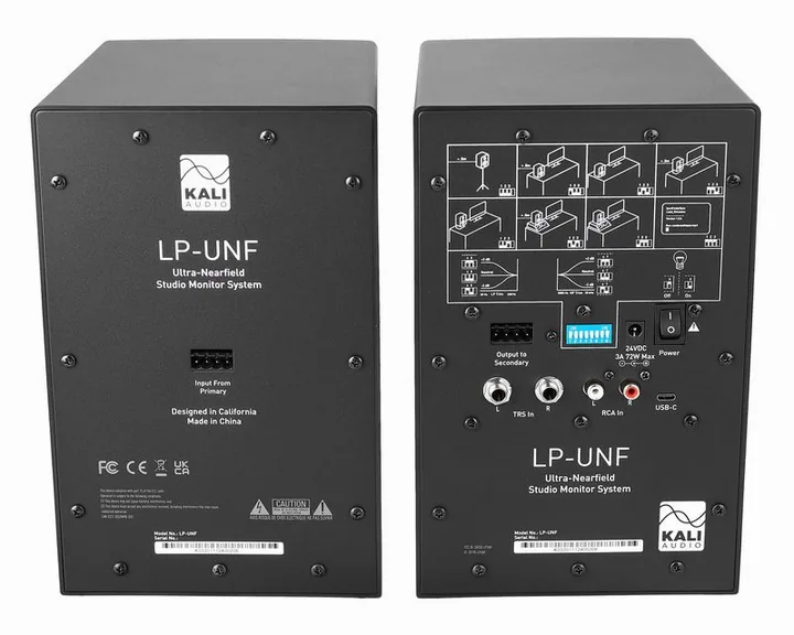Kali Audio LP-UNF, knapparna på bakpanelen