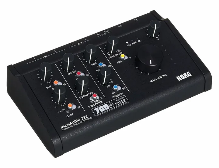 Korg microAUDIO 722, ingångarna på framsidan