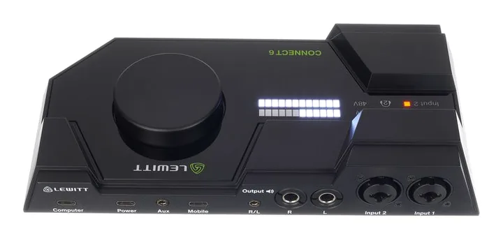 Lewitt Connect 6, nivåmätarna och lysdioderna