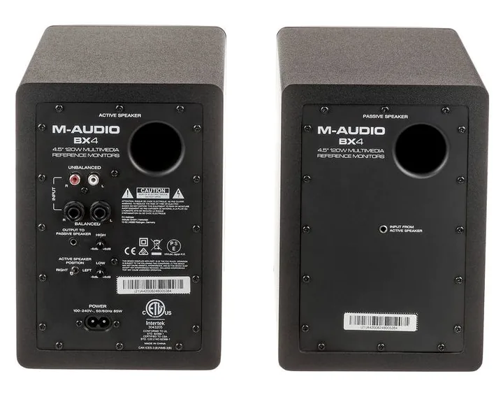 M-Audio BX4, loggan och ytan