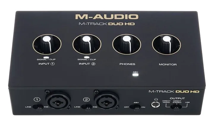 M-Audio M-Track Duo HD, ovansidan av lådan