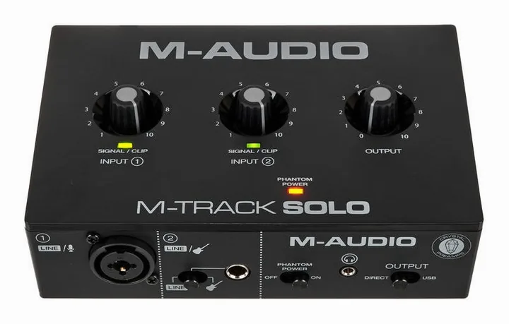 M-Audio M-Track Solo, höljet sett från sidan