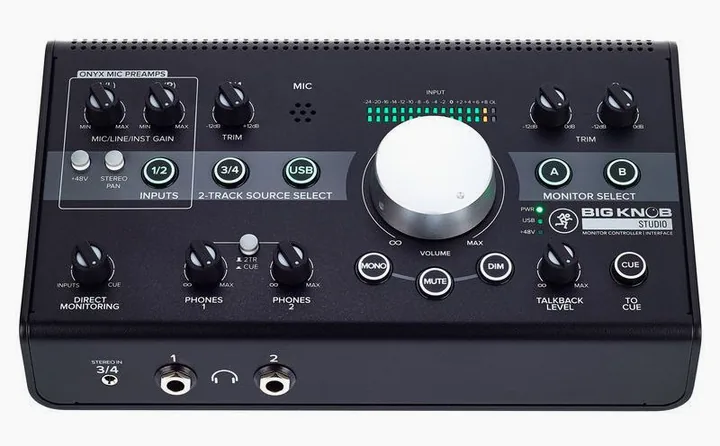 Mackie Big Knob Studio, frontpanelen med rattarna