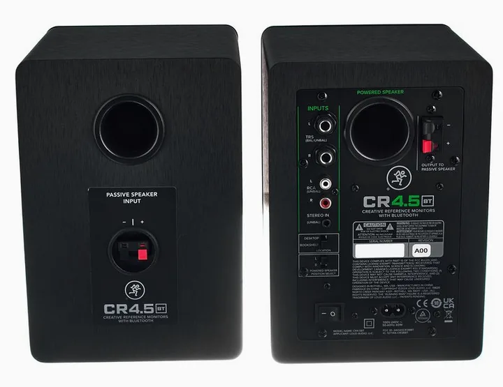 Mackie CR4.5 BT, knapparna på bakpanelen
